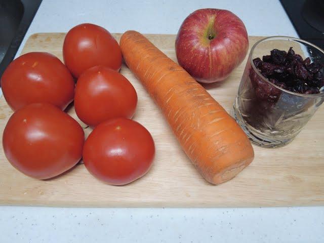 How to make Ketchup . Ingredients: Tomato, Carrot, Apple, Dried Cranberry