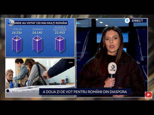 Stirile Kanal D - A doua zi de vot pentru romanii din diaspora | Editie de seara