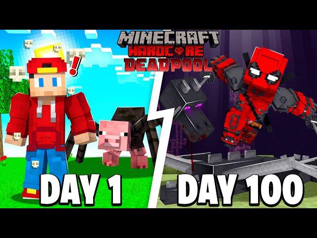 I Survived 100 Days in HARDCORE Minecraft as DEADPOOL...