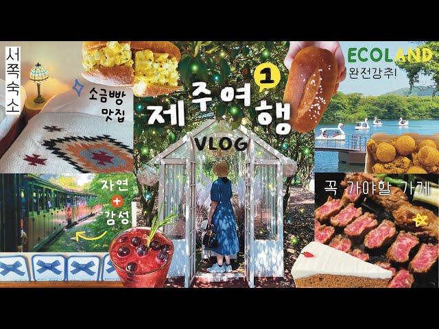  제주도 여행 브이로그 #1 / 캠핑감성 홀라인 협재 서쪽 숙소추천, 에코랜드 (숲속 힐링 데이트), 블루리본 카페 구좌상회, 몽탄 제주점, 소금빵맛집 김녕빵집, 종종제주 소품샵