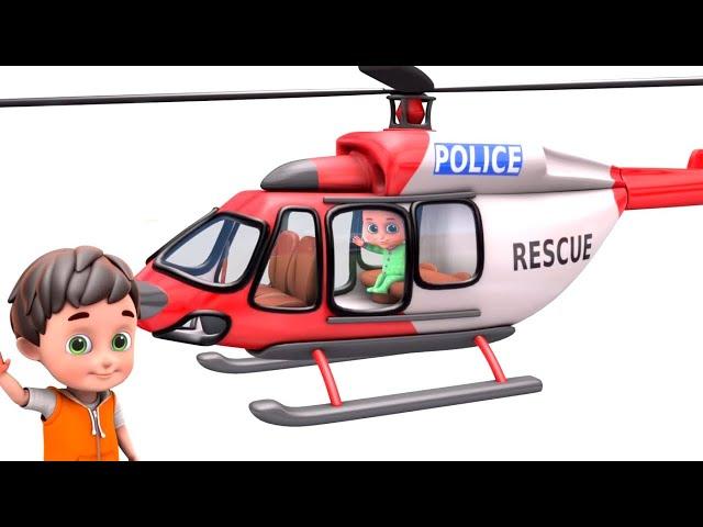 Police Chase Car - Rescue Helicopter | Tractor Cartoon, Fire Truck | Surprise Toys for Kids