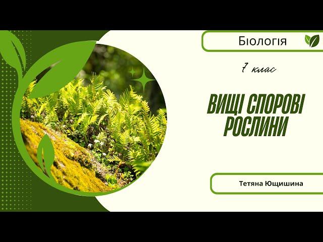 Урок 18. Вищі спорові рослини. 7 клас. НУШ