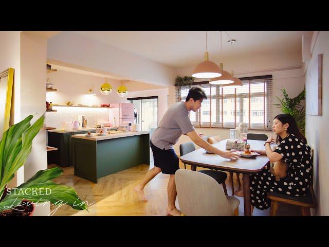 Inside A Couple's Colourful Home With A Dream Open Kitchen