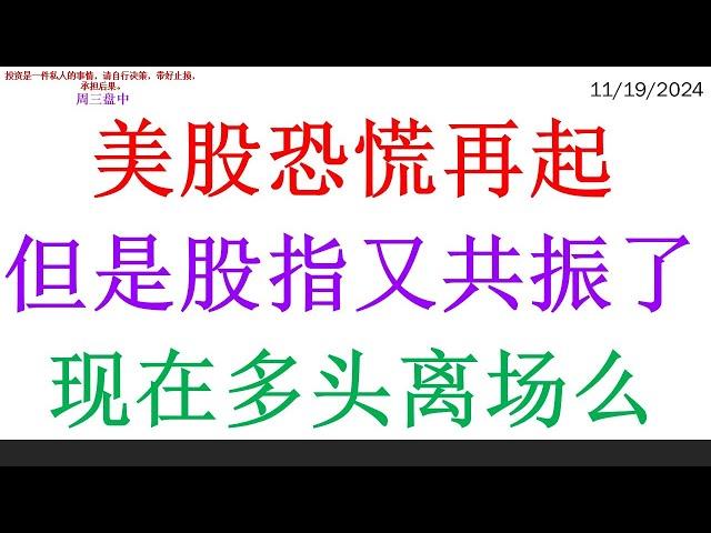 美股恐慌情绪再起, 但是股指又共振了。现在多头离场么