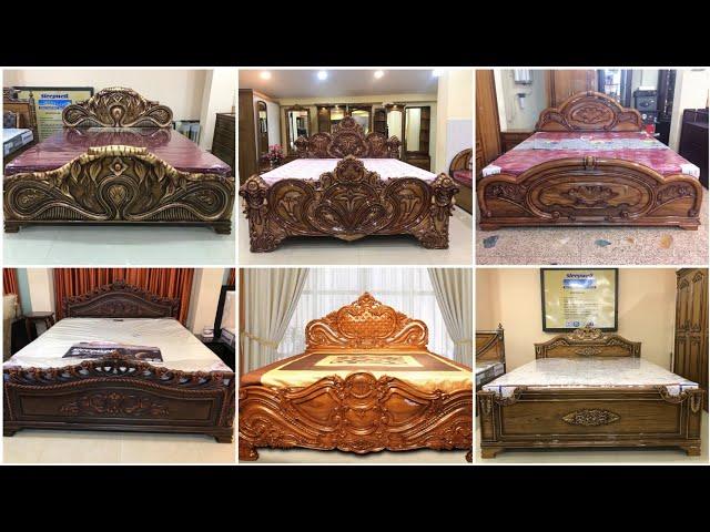 Traditional Teak Wood Bed Design | Double King & Queen Size Bed With Storage |Master Bedroom Pakage.