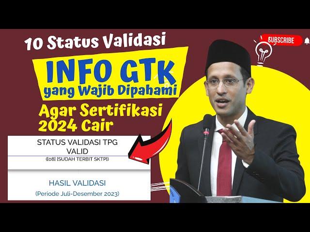 Status Validasi pada INFO GTK Yang Wajib Anda Pahami Agar Sertifikasi 2024 Bisa Cair