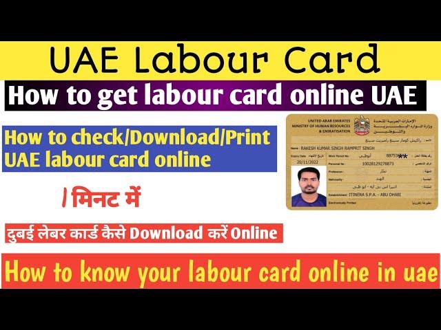 How to download UAE labour card online | How to get labour card online in uae |UAE labour card check