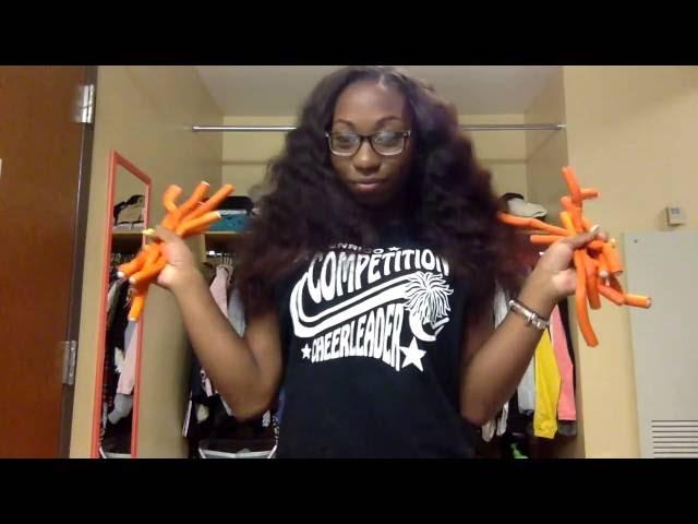 Flexi rods on weave| Big Curls | Curly Weave Tutorial (blossombundles hair)