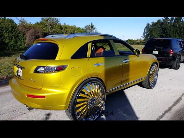 Linny J 2K16 Car Show - Candy Gold Infinity Fx35 on 32" DUB Floaters