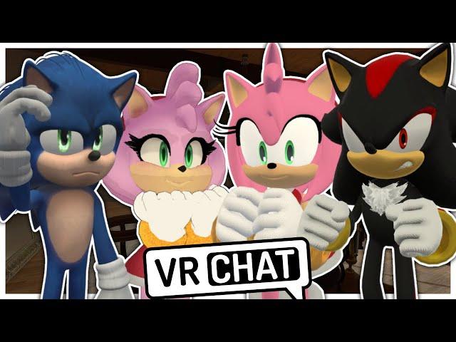 Movie Sonic and Movie Amy Meet Simp Shadow and Amy Rose In VRCHAT!!