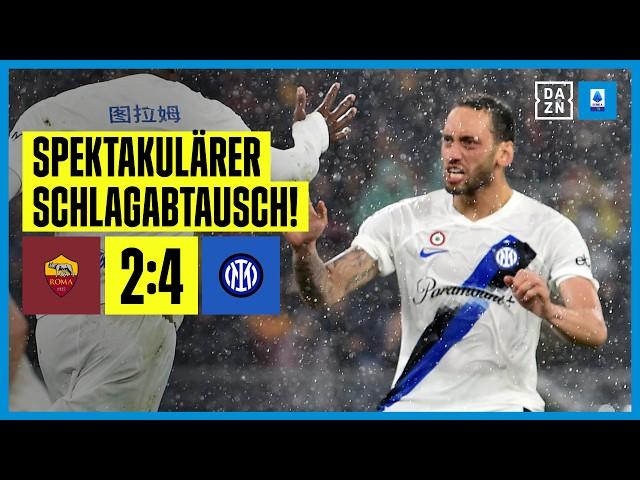 Wildes Hin und Her bei sintflutartigem Regen: AS Rom - Inter Mailand 2:4 | Serie A | DAZN Highlights