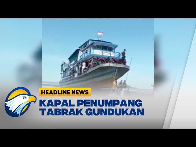 Kapal Penumpang Kandas Tabrak Gundukan Paris di Perairan Kubu Raya