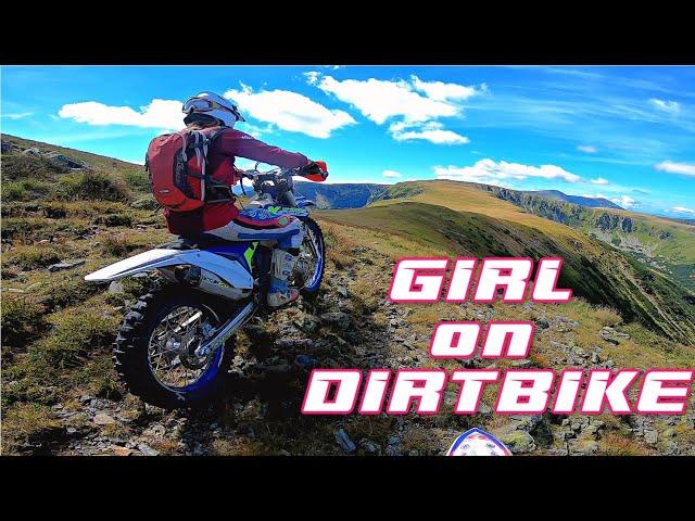 GIRL on DIRTBIKE ll Enduro on TOP of Mountains