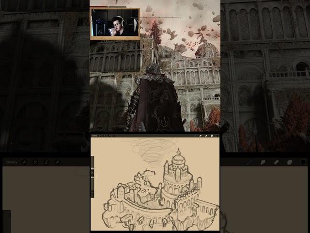 Sketching FARUM AZULA #eldenring #eldenringclips #fromsoftware #gameart #artist #map #artwork #art