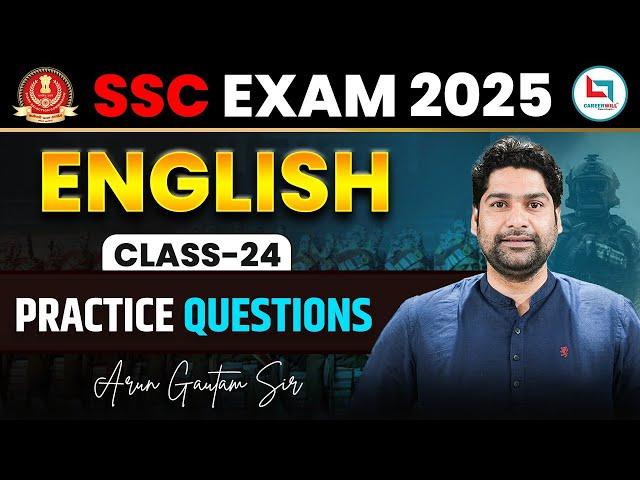 SSC 2025 | English Practice | English PYQ'S Revision 24 | English By Arun Gautam Sir #english #ssc