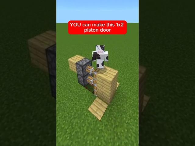 YOU can make this 1x2 Piston Door in under 30 seconds! #bedrock #howto #java #minecraft #redstone
