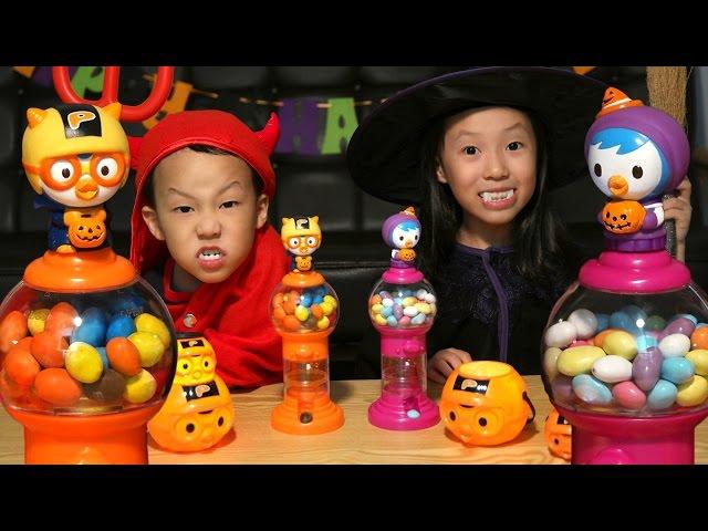 Halloween Special! Pororo Candy Machine Challenge. [JJ tube]