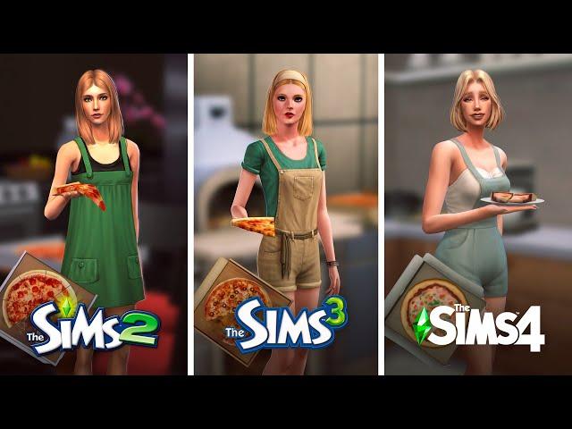 Pizza in The Sims / Comparison of 3 parts
