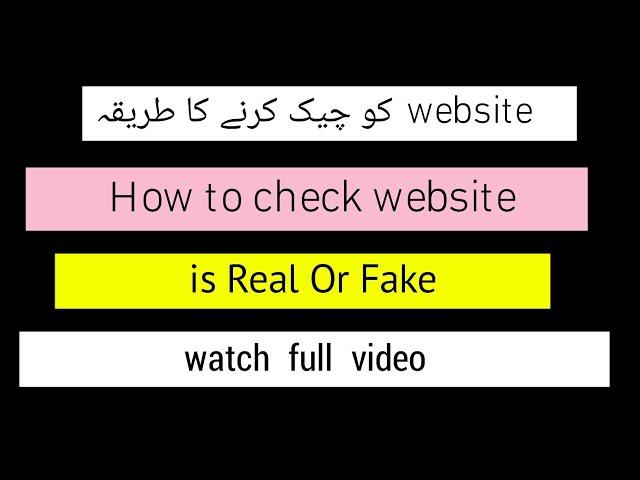 how to check website is Real or Fake