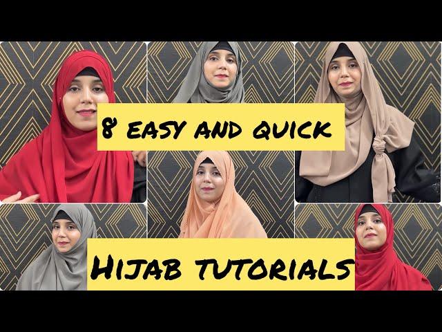 8 easy and quick hijab tutorials || everyday hijab tutorials