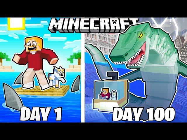 I Survived 100 Days in a FLOOD in Minecraft!