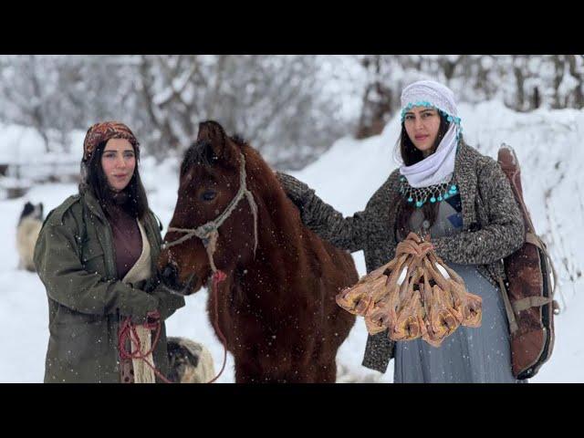 Cooking Fesenjan in Snowy Weather: A Rural Feast 