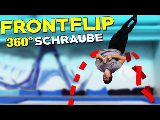 Vorwärtssalto mit Schraube / Frontfull Lernen! - Trampolin Frontflip 360 Tutorial!