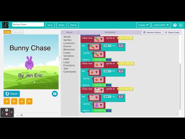 How to make a Chase Game using Code.org Sprite Lab