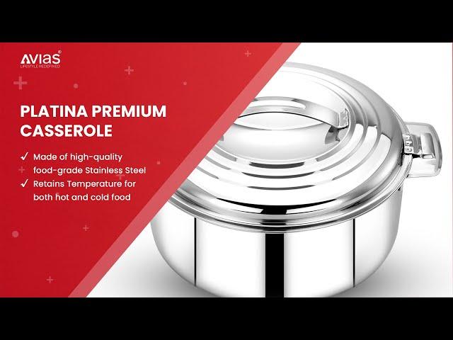 Avias Platina Premium Casserole | Best Casseroles in India | Best Cookware Set