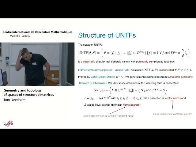 Tom Needham : Geometry and topology of spaces of structured matrices