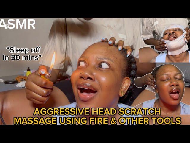 ASMR FAST & AGGRESSIVE HEAD SCRATCH MASSAGE USING FIRE & OTHER TOOLS