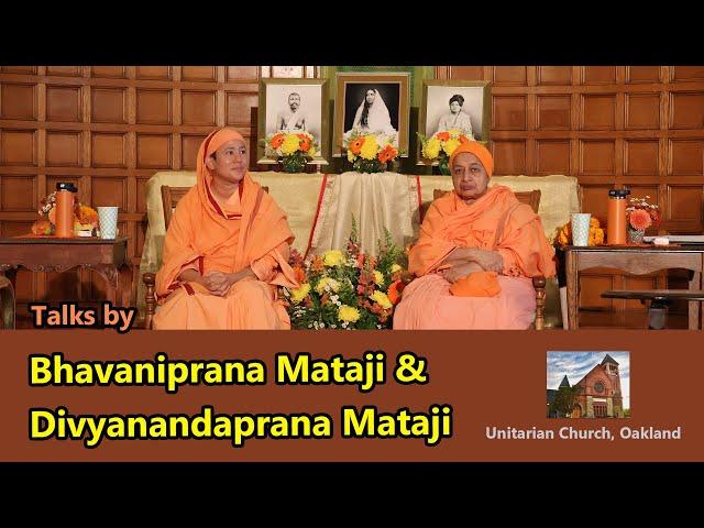 Talks by Bhavaniprana Mataji and Divyanandaprana Mataji at Unitarian Church, Oakland