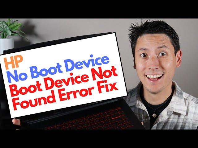 How To Fix HP No Boot Device Fix - Boot Device Not Found - Boot Device Not Installed