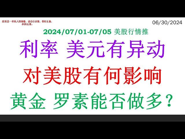 利率 美元有异动, 对美股有何影响。黄金 罗素能否做多？