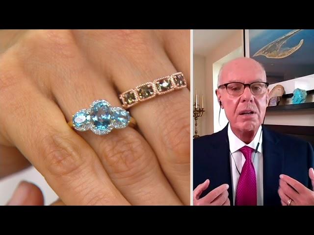 Santa Maria Aquamarine & Diamond 14K Gold 3-Stone Ring on QVC