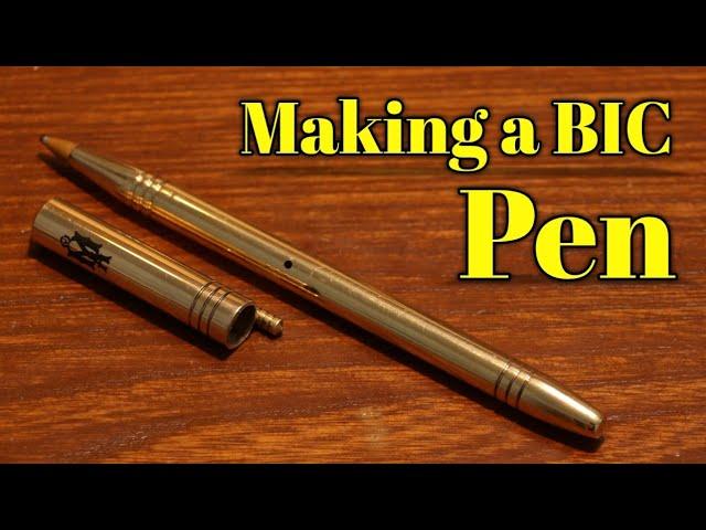 Handmade Pen  ( turning a BIC PEN into a brass PEN )