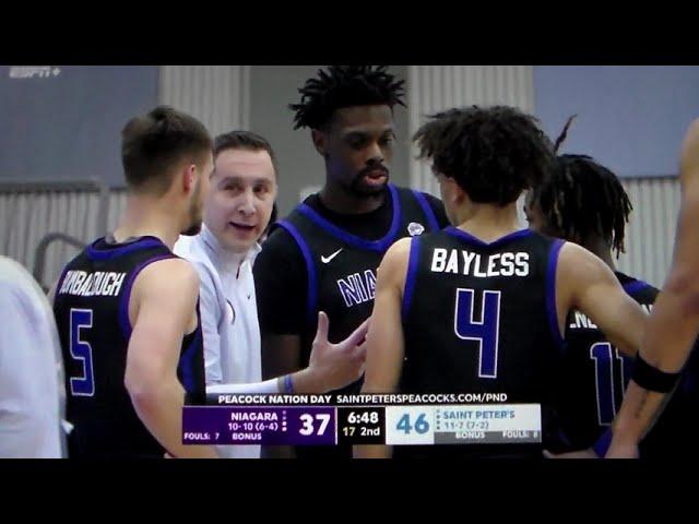 Technical foul on Niagara's bench vs. Saint Peter's