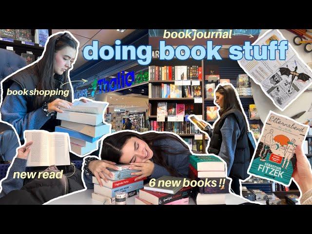 doing BOOK STUFF together | come BOOK SHOPPING with me, 6 new books, BOOK JOURNAL set up, new read