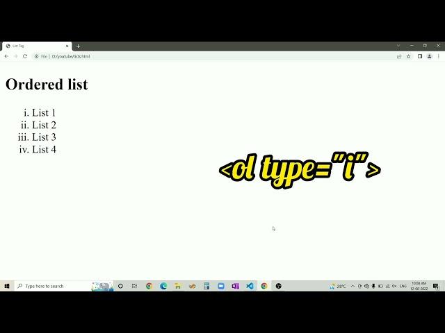 How to use List(ol, ul, li) tags in HTML.