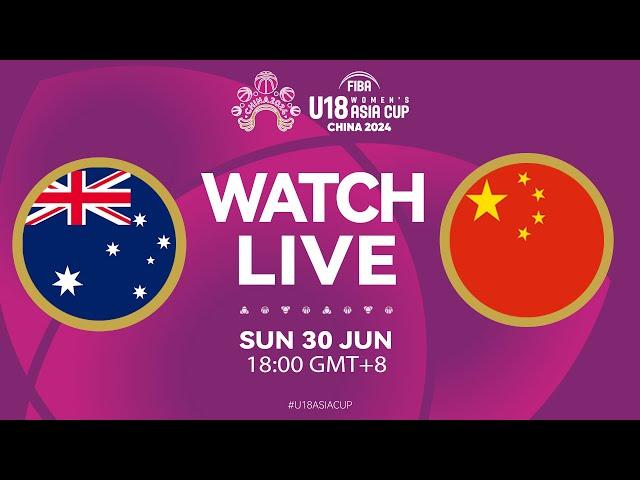 FINAL: Australia v China | Full Basketball Game | FIBA U18 Women's Asia Cup 2024 | Divison A