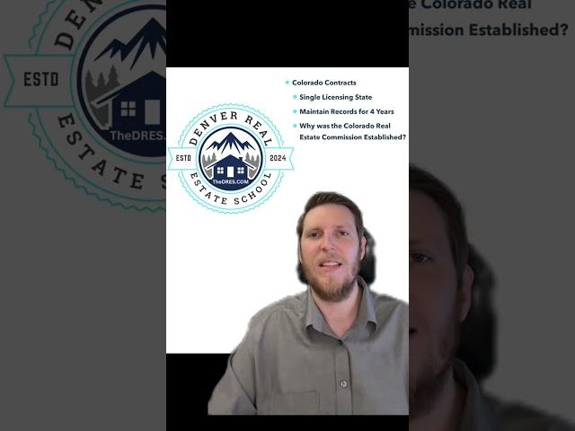 Colorado real estate license exam tips.Single licensing state, Record keeping, commission formation