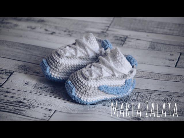 Мастер класс - Вязаные пинетки крючком / Пинетки кеды крючком