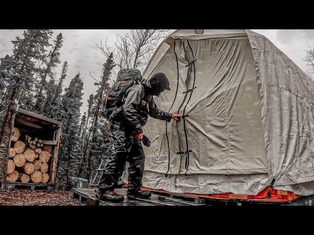 Storm Strikes Tent. Windy. Rainy. Snowy. Nasty