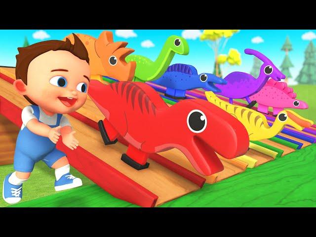 Learn Dinosaur Names with Wooden Tumbling Toys | Fun and 3D Educational Video for Kids Cartoons