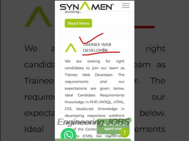 Synamen Hirings Fresher TRAINEE WEB DEVELOPER 2024 | OFF Campus Drive For 2024 Batch Hiring