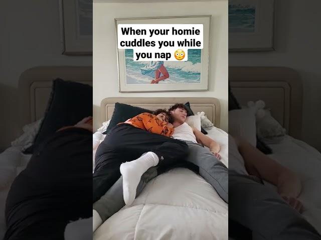 when your homie cuddles you while you nap  #shorts | sebb and dion #sebasdion