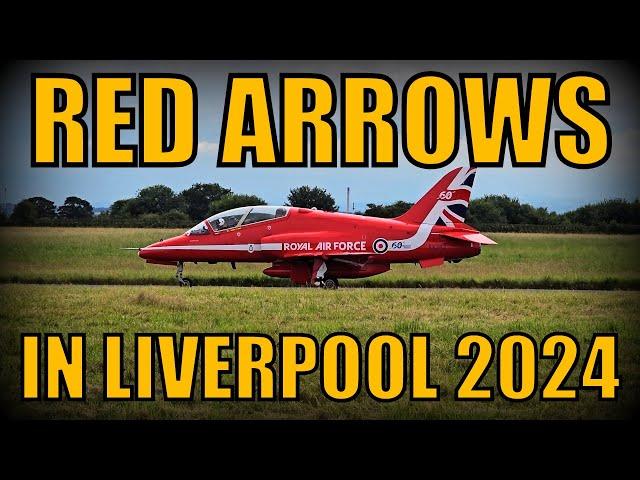 Red Arrows At John Lennon Airport Takeoff,Landing & Flyby Closeup Footage - Liverpool - 2024 -