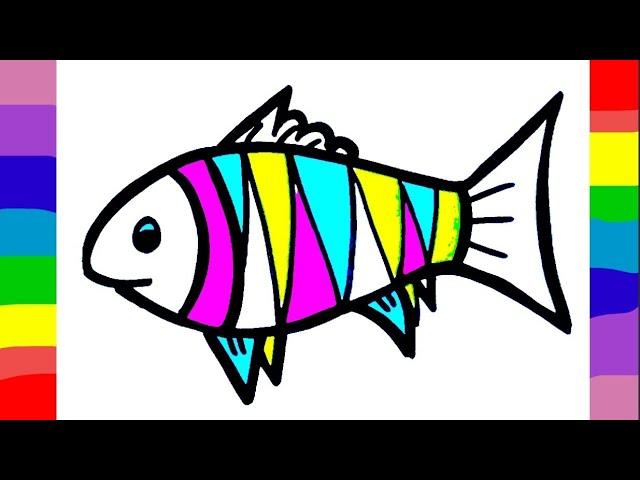 Draw A simple fish easy| Fish drawing easily||