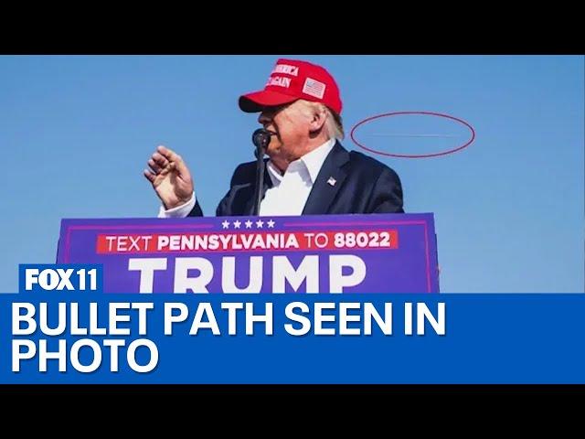 Apparent bullet path in Trump assassination attempt