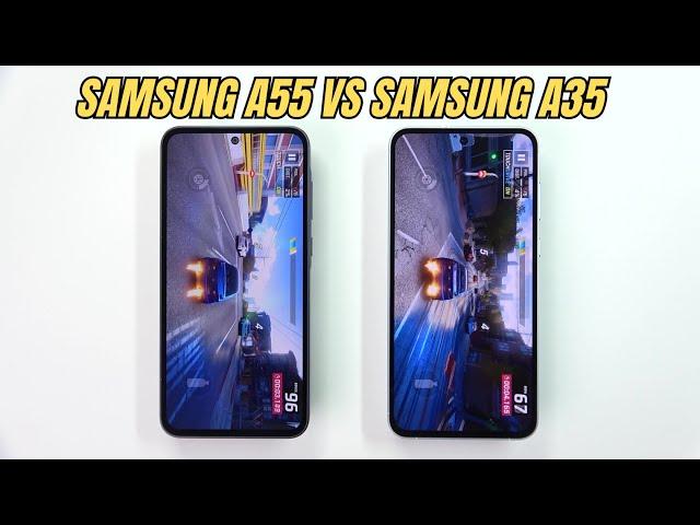 Samsung Galaxy A55 vs Samsung Galaxy A35 | Video test Display, SpeedTest, Camera Comparison